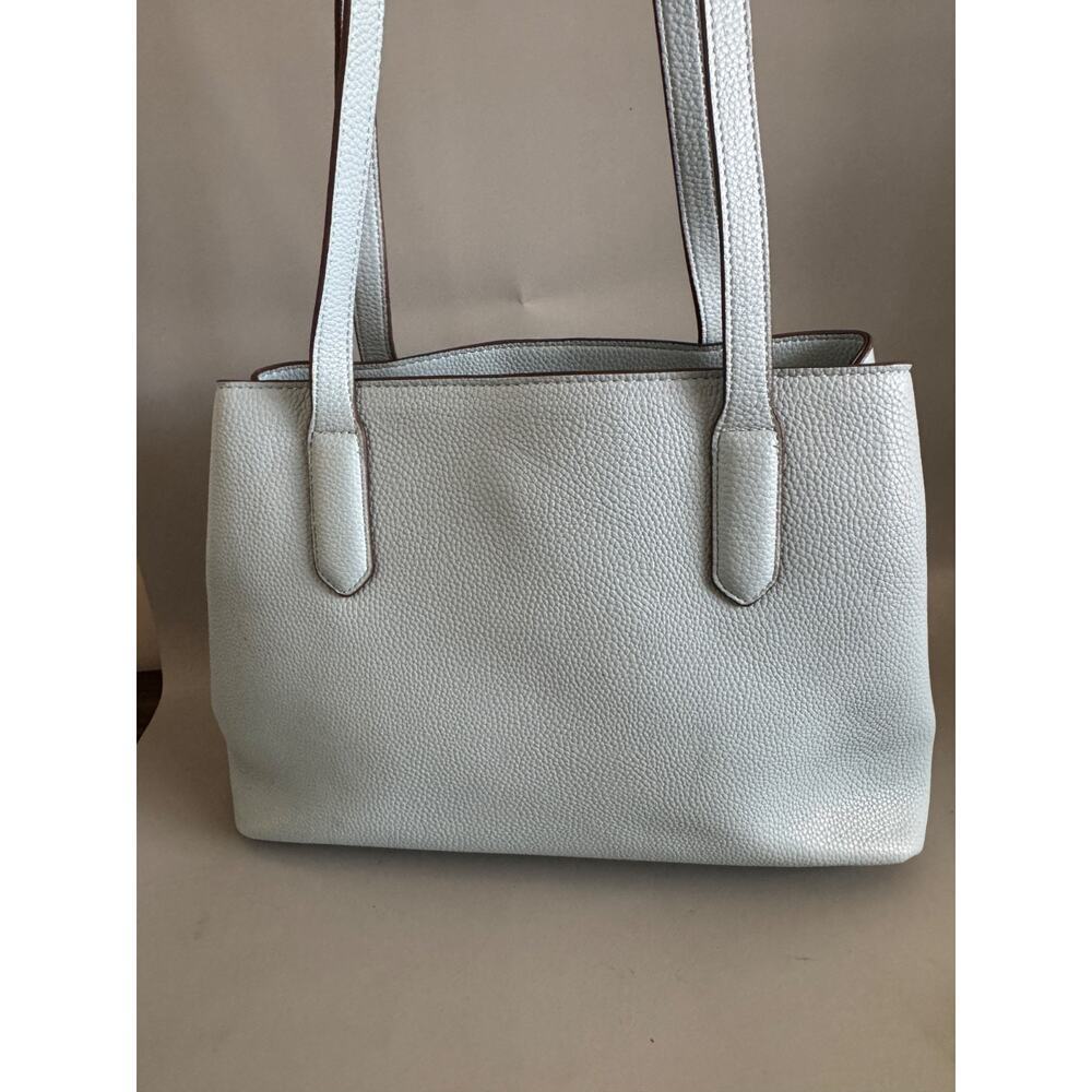 Nanette Lepore Tote Bag Womens Baby Blue Pebbled Faux Leather Shoulder Bag Purse - Picture 5 of 9